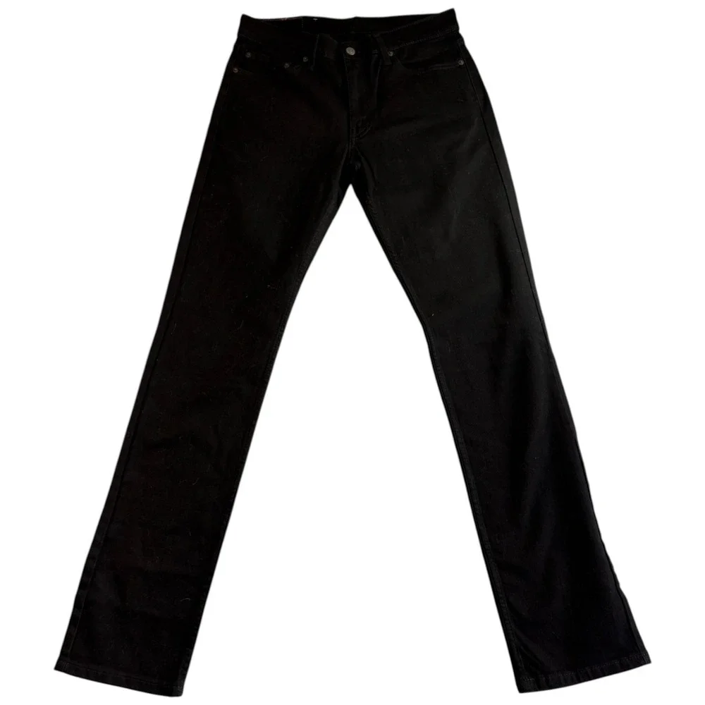 Levi's 511‎ Slim Fit Straight Jeans Mens 32x34 (32x33.5) Black Denim Dark Wash